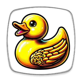 Caneton Canard Canard - Magnet carré - blanc - Devant