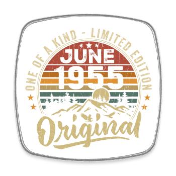 Juin 1955 Vintage Cadeau D’anniversaire 1955 Juin - Magnet carré - blanc - Devant
