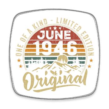Juin 1946 Vintage Cadeau D’anniversaire 1946 Juin - Magnet carré - blanc - Devant
