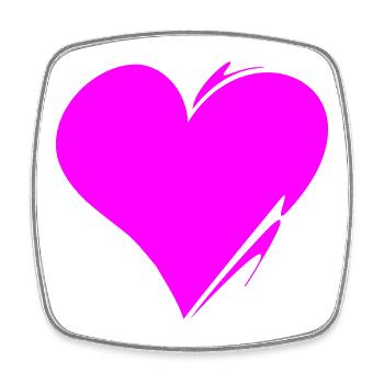 Herz ❤️ - Viereckiger Kühlschrankmagnet - Weiß - Vorne