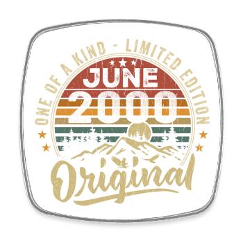 June 2000 Vintage Birthday Gift June 2000 - Square fridge magnet - white - Front