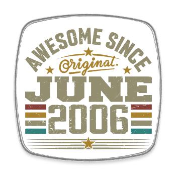 June 2006 Birthday Gift June 2006 June - Square fridge magnet - white - Front