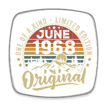 Juin 1968 Vintage Cadeau D’anniversaire 1968 Juin - Magnet carré - blanc - Devant