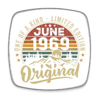 Juin 1969 Vintage Cadeau D’anniversaire 1969 Juin - Magnet carré - blanc - Devant