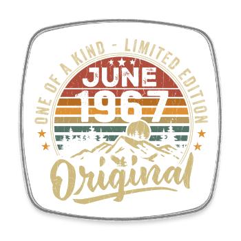 Juin 1967 Vintage Cadeau D’anniversaire 1967 Juin - Magnet carré - blanc - Devant