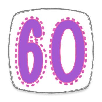 60. 60 JAHRE. 60. JAHRESTAG. 60. GEBURTSTAG. - Viereckiger Kühlschrankmagnet - Weiß - Vorne