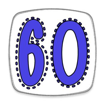 60. 60 JAHRE. 60. JAHRESTAG. 60. GEBURTSTAG. - Viereckiger Kühlschrankmagnet - Weiß - Vorne