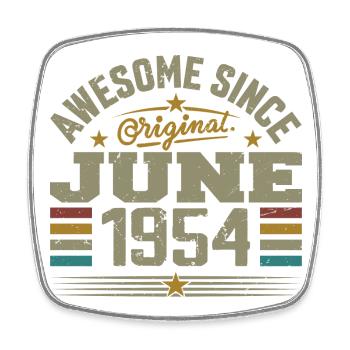 Juin 1954 Cadeau D’anniversaire Juin 1954 Juin - Magnet carré - blanc - Devant