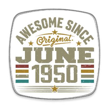 Juin 1950 Cadeau D’anniversaire Juin 1950 Juin - Magnet carré - blanc - Devant