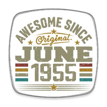 Juin 1955 Cadeau D’anniversaire Juin 1955 Juin - Magnet carré - blanc - Devant