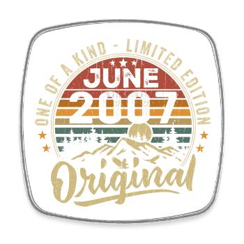 June 2007 Vintage Birthday Gift 2007 June - Square fridge magnet - white - Front