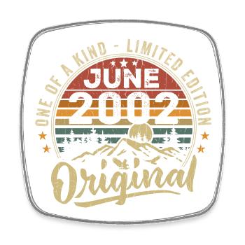 Juin 2002 Vintage Cadeau D’anniversaire 2002 Juin - Magnet carré - blanc - Devant