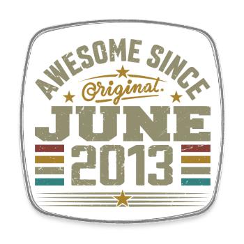 June 2013 Birthday Gift June 2013 June - Square fridge magnet - white - Front