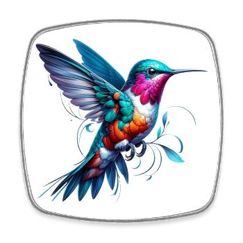 Hummingbird - Square fridge magnet - white - Front