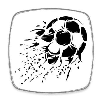 Fußball Schuss Explosion Symbol Team Illustration - Viereckiger Kühlschrankmagnet - Weiß - Vorne