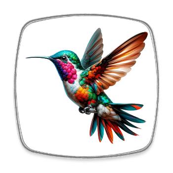 Colibri - Magnet carré - blanc - Devant