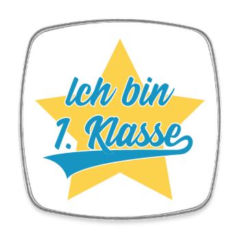 EINSCHULUNG SCHULE ICH BIN 1. KLASSE - Viereckiger Kühlschrankmagnet - Weiß - Vorne