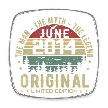 2014 June 2014 Birthday June 2014 June Gift - Square fridge magnet - white - Front