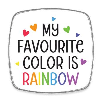 LGBT Pride Month - Meine Lieblingsfarbe ist Regenbogen - Viereckiger Kühlschrankmagnet - Weiß - Vorne