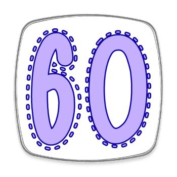 60. 60 JAHRE. 60. JAHRESTAG. 60. GEBURTSTAG. - Viereckiger Kühlschrankmagnet - Weiß - Vorne