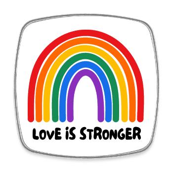 Love is stronger. LGBT - Square fridge magnet - white - Front