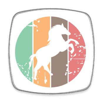retro Farben Pferd Galopp Tiere Illustration icon - Viereckiger Kühlschrankmagnet - Weiß - Vorne