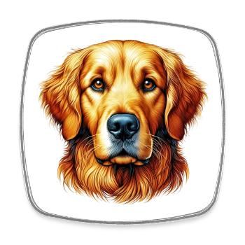 Golden Retriever Labrador Dog - Square fridge magnet - white - Front