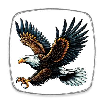 Aigle - Magnet carré - blanc - Devant