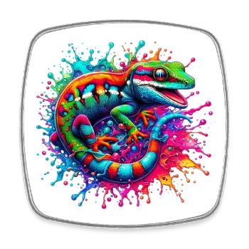 Gecko - Viereckiger Kühlschrankmagnet - Weiß - Vorne