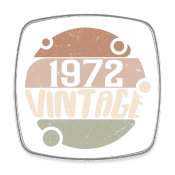 Jahrgang 1972 Retro Geschenke 1972 Jahrgang 1972 - Viereckiger Kühlschrankmagnet - Weiß - Vorne