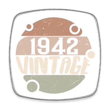 Vintage 1942 Retro Geschenke 1942 Vintage 1942 - Viereckiger Kühlschrankmagnet - Weiß - Vorne