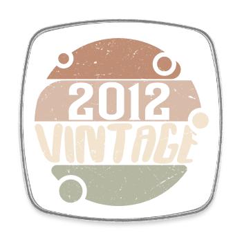 Jahrgang 2012 Retro Geschenke 2012 Jahrgang 2012 - Viereckiger Kühlschrankmagnet - Weiß - Vorne