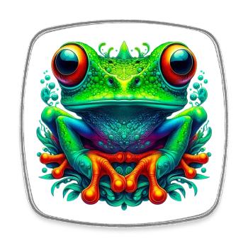 Grenouille - Magnet carré - blanc - Devant