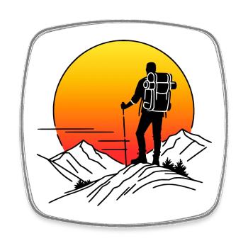 Wandern 1 - Viereckiger Kühlschrankmagnet - Weiß - Vorne