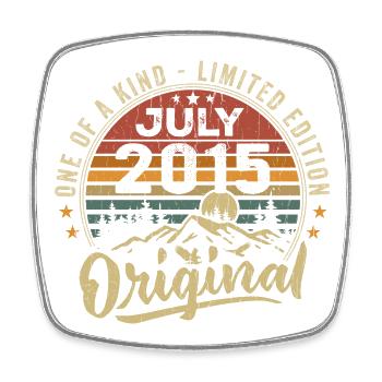July 2015 Original 2015 July 2015 Gift - Square fridge magnet - white - Front