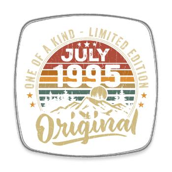 July 1995 Original 1995 July 1995 Gift - Square fridge magnet - white - Front