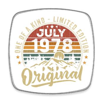 July 1978 Original 1978 July 1978 Gift - Square fridge magnet - white - Front