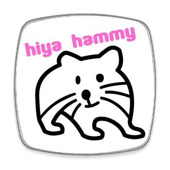 hiya hammy - Square fridge magnet - white - Front