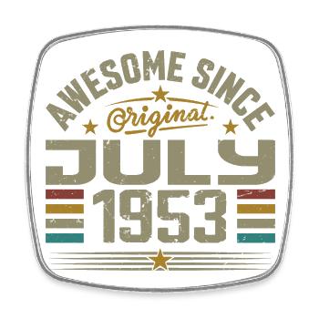 Baujahr Juli 1953 | Geschenk Juli 1953 - Viereckiger Kühlschrankmagnet - Weiß - Vorne