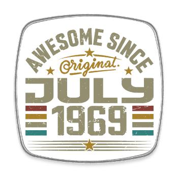 Baujahr Juli 1969 | Geschenk Juli 1969 - Viereckiger Kühlschrankmagnet - Weiß - Vorne