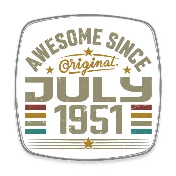 Erbaut im Juli 1951 | Geschenk Juli 1951 - Viereckiger Kühlschrankmagnet - Weiß - Vorne