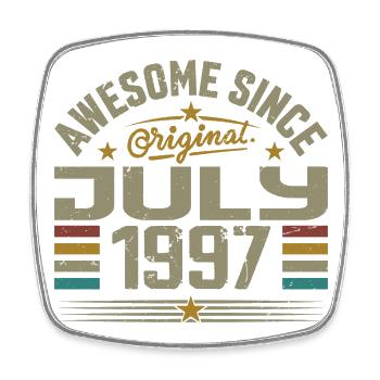 Built in July 1997 | Gift July 1997 - Square fridge magnet - white - Front