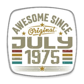 Baujahr Juli 1975 | Geschenk Juli 1975 - Viereckiger Kühlschrankmagnet - Weiß - Vorne