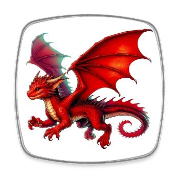 Dragon - Square fridge magnet - white - Front