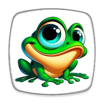 Frosch - Viereckiger Kühlschrankmagnet - Weiß - Vorne