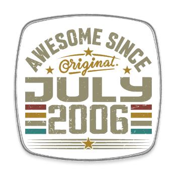 Baujahr Juli 2006 | Geschenk Juli 2006 - Viereckiger Kühlschrankmagnet - Weiß - Vorne