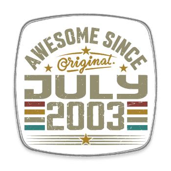 Baujahr Juli 2003 | Geschenk Juli 2003 - Viereckiger Kühlschrankmagnet - Weiß - Vorne
