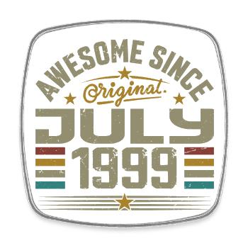 Baujahr Juli 1999 | Geschenk Juli 1999 - Viereckiger Kühlschrankmagnet - Weiß - Vorne