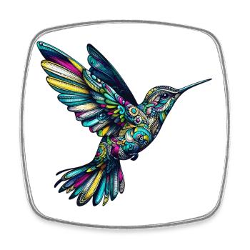Kolibri - Viereckiger Kühlschrankmagnet - Weiß - Vorne