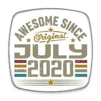 Erbaut im Juli 2020 | Juli 2020 Geschenk - Viereckiger Kühlschrankmagnet - Weiß - Vorne
